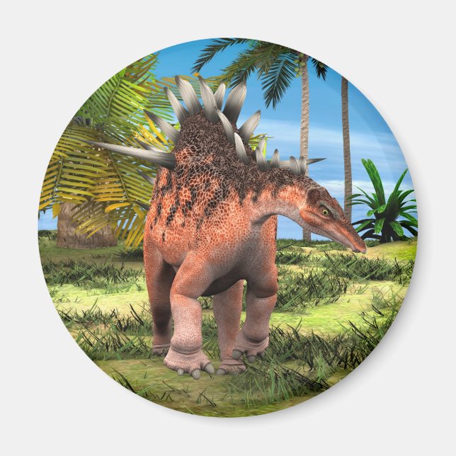 Kentrosaurus Dinosaur Jungle Prehistoric Art Magnet (Front)