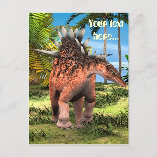 Kentrosaurus Dinosaur Jungle Prehistoric Art Postcard (Front)