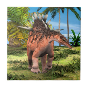 Kentrosaurus Dinosaur Jungle Prehistoric Art Tile