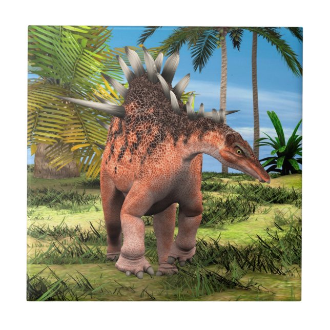 Kentrosaurus Dinosaur Jungle Prehistoric Art Tile (Front)