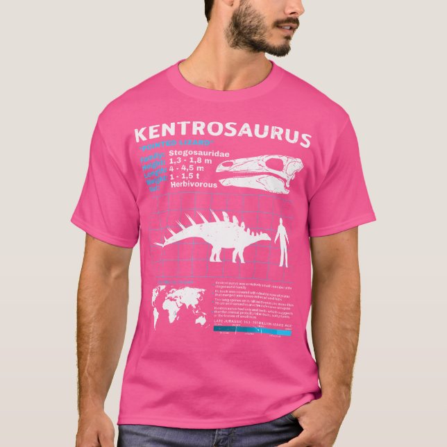 Kentrosaurus Fact Sheet Dinosaur Facts T-Shirt (Front)