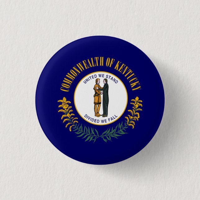 Kentuckian Flag, Flag of Kentucky 3 Cm Round Badge (Front)