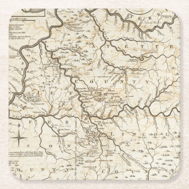 Kentucky 2 square paper coaster (Front)