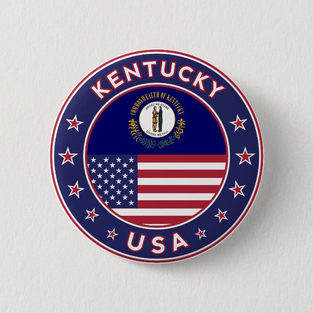 Kentucky 6 Cm Round Badge (Front)