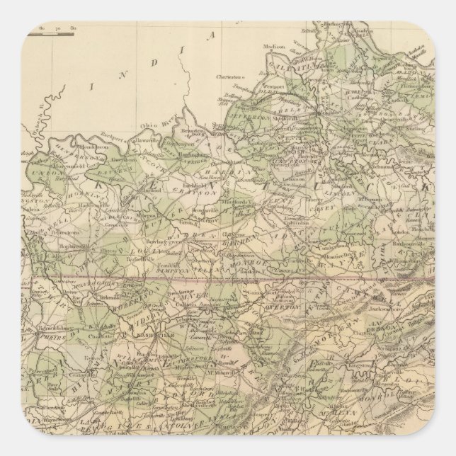 Kentucky and Tennessee 8 Square Sticker (Front)