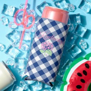 Kentucky blue gingham coozie