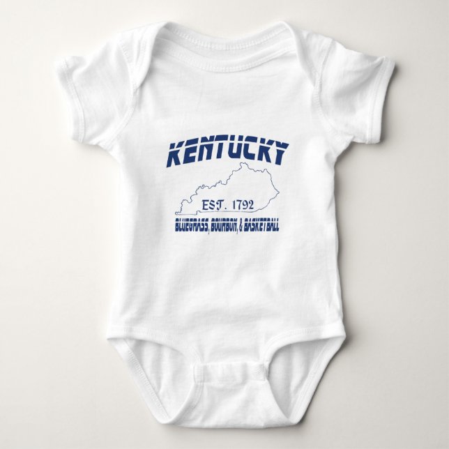 Kentucky Bluegrass Bourbon Basketball UScustomInk Baby Bodysuit (Front)