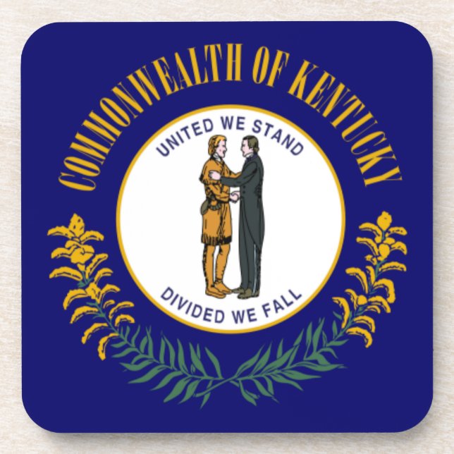 Kentucky: Bluegrass Commonwealth US State Flag Coaster (Front)