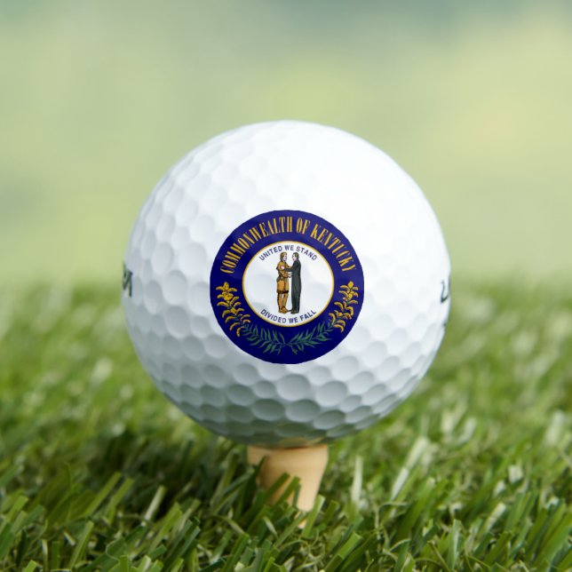 Kentucky: Bluegrass Commonwealth US State Flag Golf Balls (Insitu Tee)