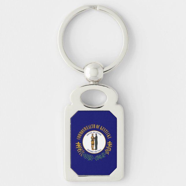 Kentucky: Bluegrass Commonwealth US State Flag Key Ring (Front)