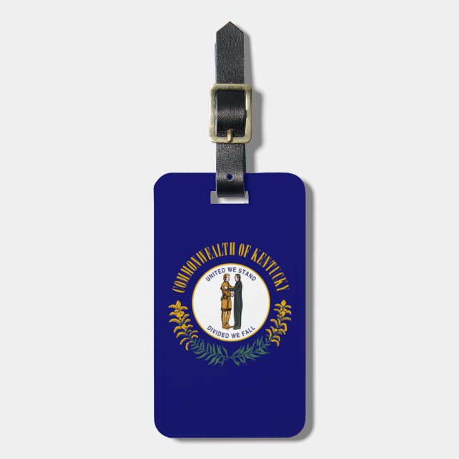 Kentucky: Bluegrass Commonwealth US State Flag Luggage Tag (Front Vertical)