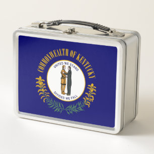 Kentucky: Bluegrass Commonwealth US State Flag Metal Lunch Box