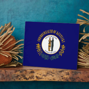 Kentucky: Bluegrass Commonwealth US State Flag Plaque