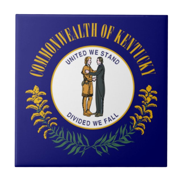Kentucky: Bluegrass Commonwealth US State Flag Tile (Front)