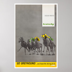 Kentucky Derby Art Horse Racing Print Greyhound