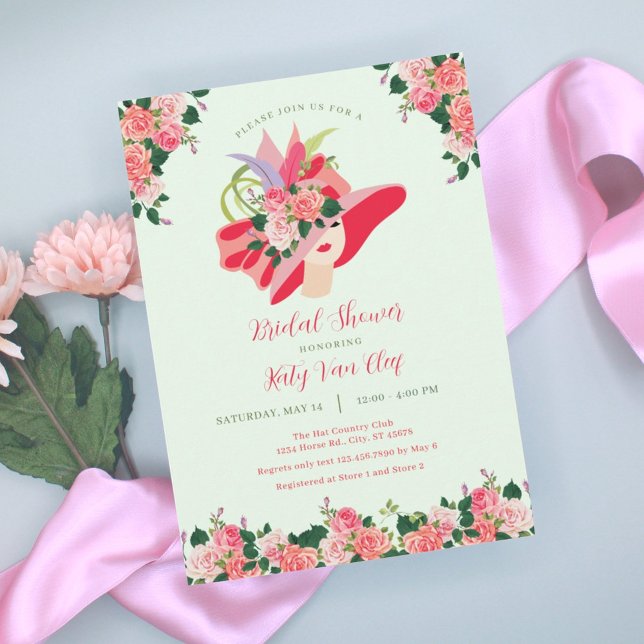 Kentucky Derby Hat Bridal Shower Invitation (Creator Uploaded)