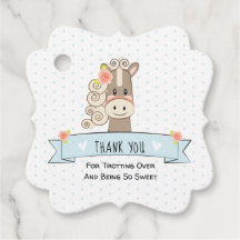 Kentucky Derby Horse Baby Shower Favour Tag Girl