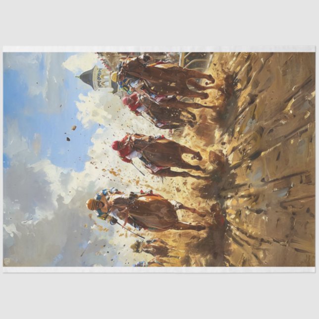 Kentucky Derby Horse Racing Decoupage  Tissue Paper (Front)