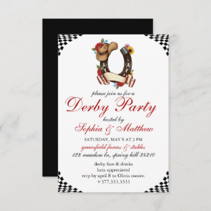 Kentucky Derby Horse Racing Themed Elegant Invite