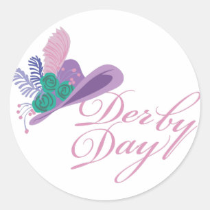 Kentucky Derby Ladies Hat Derby Day Classic Round Sticker