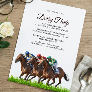 Kentucky Derby Party Invitation Elegant Horse Race