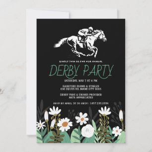Kentucky Derby Party Invitation - White Horse & Jo