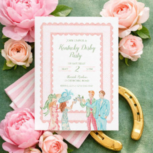 Kentucky Derby Party Invite, Watercolor Design Invitation