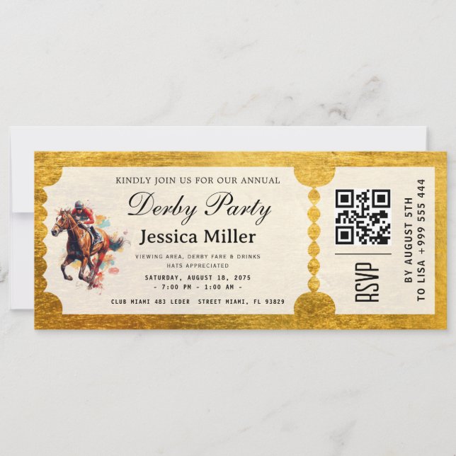 Kentucky Derby VIP Ticket Invitation (Front)