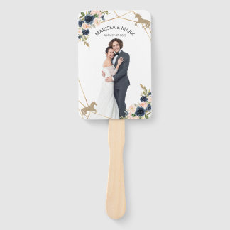 Kentucky Derby Wedding Program Fans with Photo