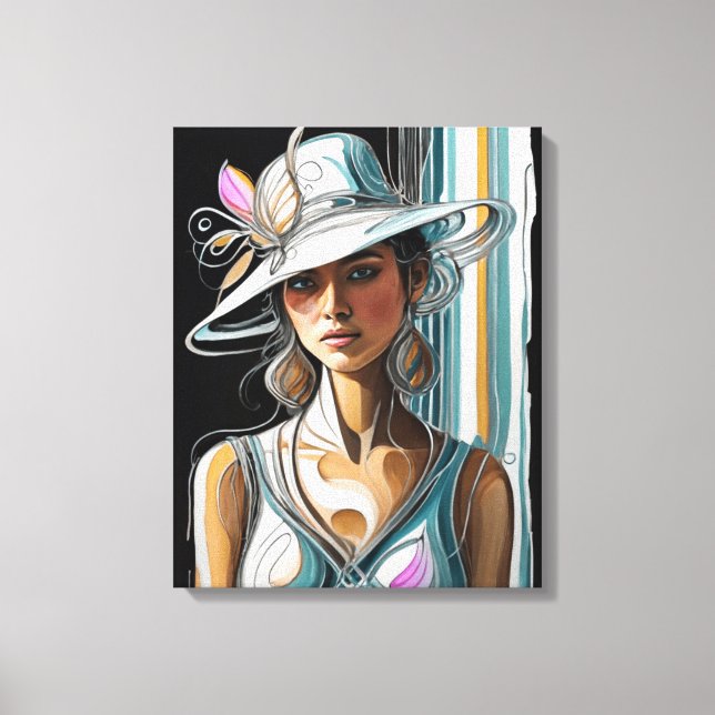 Kentucky Derby Womens Hat Canvas Wall Art Prints (Front)