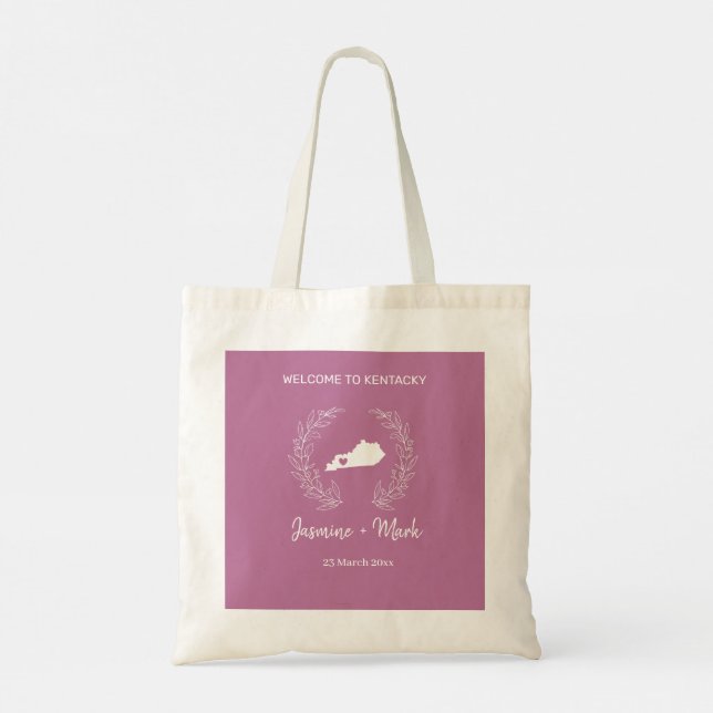 Kentucky  Destination Wedding Welcome Tote Bag (Back)