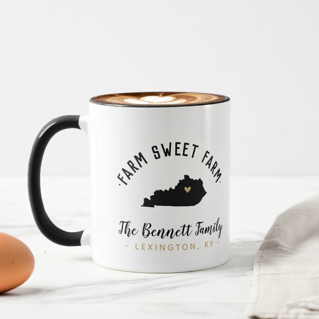 Kentucky Farm Sweet Farm Family Monogram Mug (Creator Uploaded)