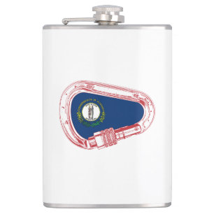 Kentucky Flag Climbing Carabiner Hip Flask