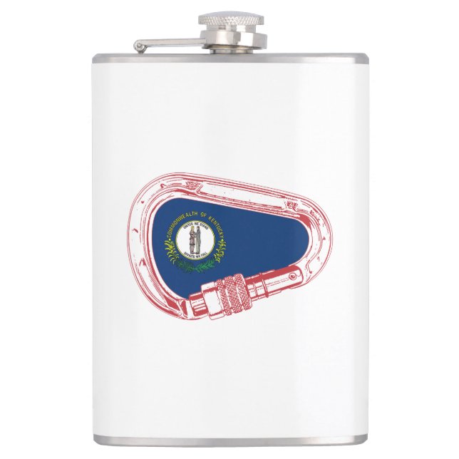 Kentucky Flag Climbing Carabiner Hip Flask (Front)