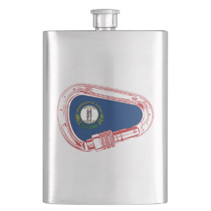 Kentucky Flag Climbing Carabiner Hip Flask
