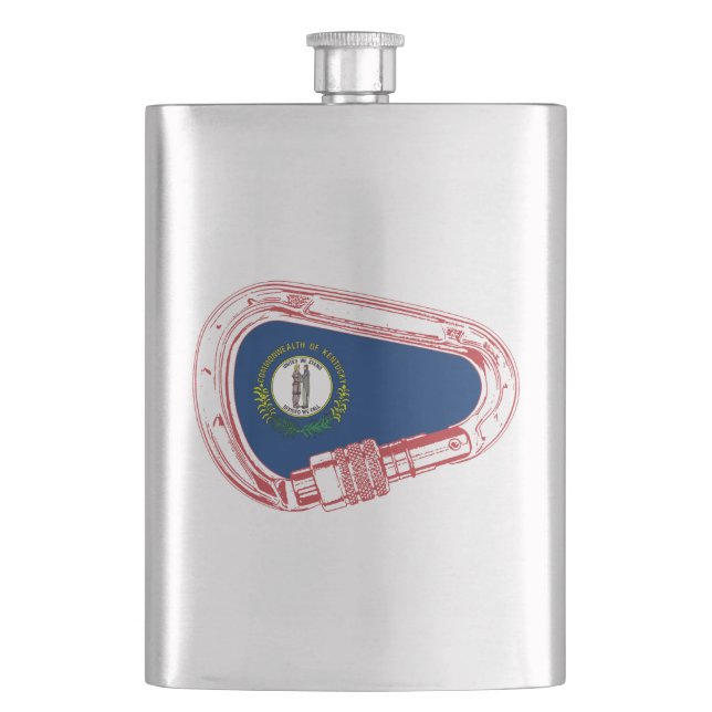 Kentucky Flag Climbing Carabiner Hip Flask (Front)