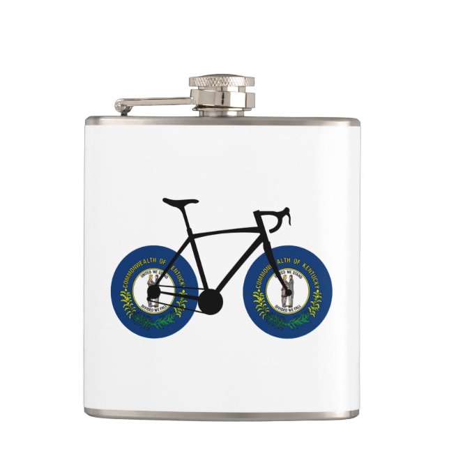 Kentucky Flag Cycling Hip Flask (Front)