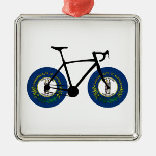 Kentucky Flag Cycling Metal Tree Decoration