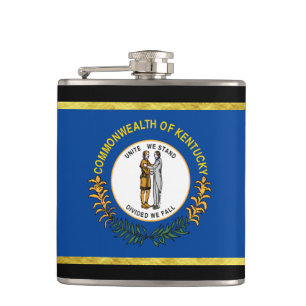 Kentucky flag hip flask