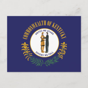 Kentucky Flag United We Stand Frontiersman Postcard
