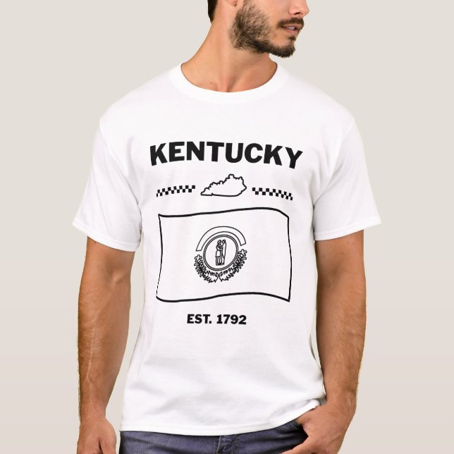 Kentucky flag USA T-Shirt (Front)