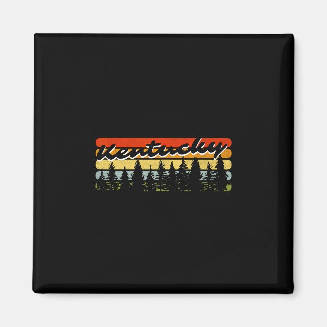 Kentucky Forest Sunset Trees Cabin Theme Souvenir  Magnet (Front)