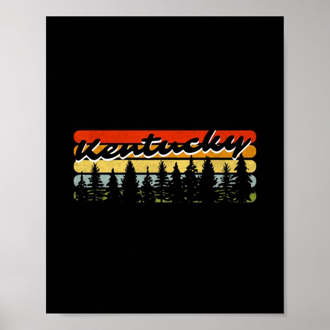 Kentucky Forest Sunset Trees Cabin Theme Souvenir  Poster (Front)