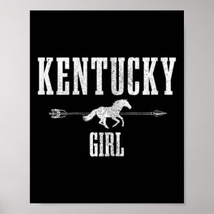 Kentucky Girl Riding Horse Lover Ky Pride Poster