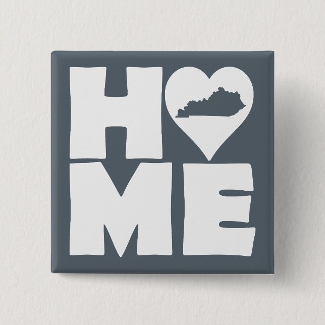 Kentucky Home Heart State Button Badge Pin (Front)