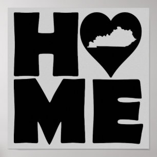Kentucky Home Heart State Poster Sign