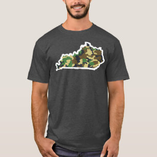 Kentucky Home  Hunting  Camo Map T-Shirt