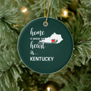 Kentucky Home is where the heart is Ceramic Tree Decoration