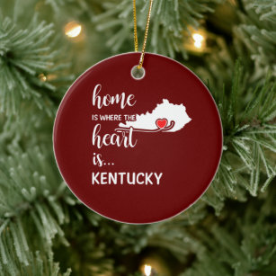 Kentucky Home is where the heart is  Ceramic Tree Decoration
