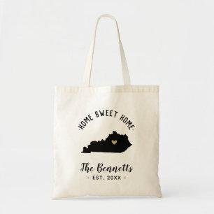 Kentucky Home Sweet Home Family Monogram Tote Bag